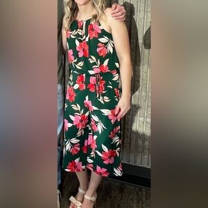 Floral green romper.